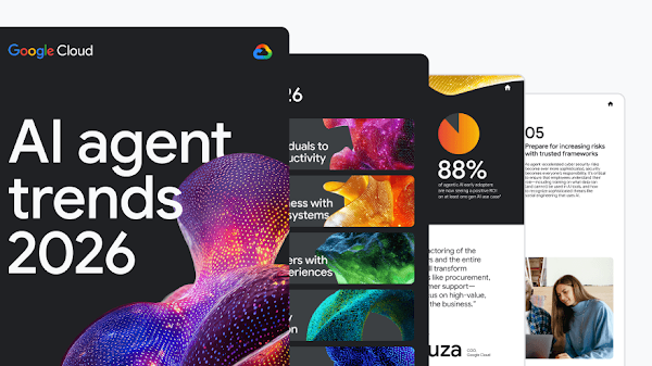 Cover of AI Agent Trends 2026, Retail and CPG and some internal report pages.