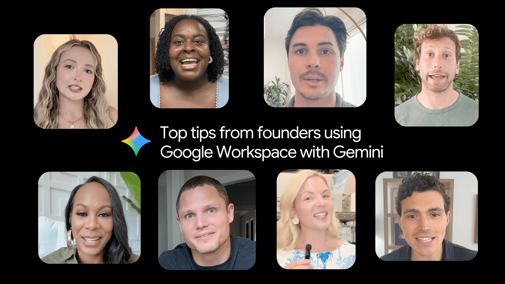 Image of eight small business owners, each looking directly at the camera.