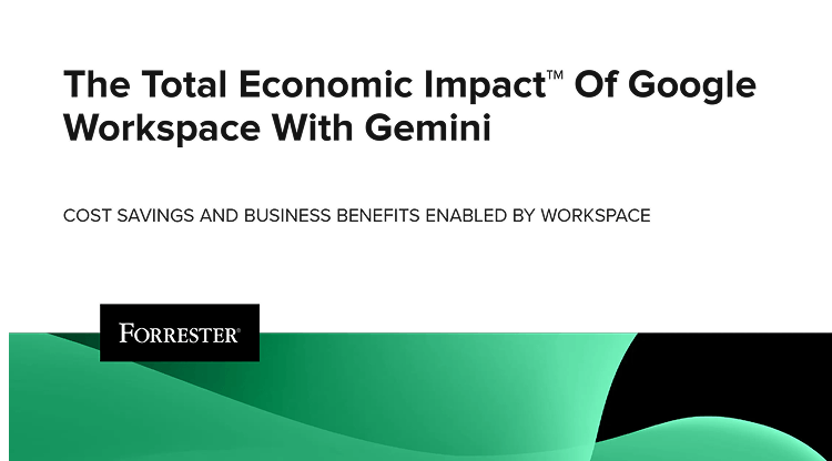 A Forrester report header for 'The Total Economic Impact™ of Google Workspace with Gemini'.