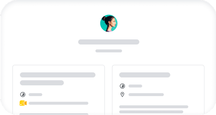 Illustration representing upcoming appointment details for a specific user 