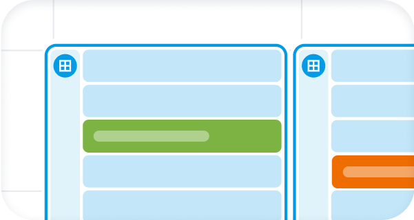 Calendar showing multiple calendar availability in a single view