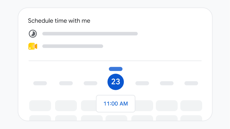 A calendar with a highlighted date and an 11.00 a.m. appointment.